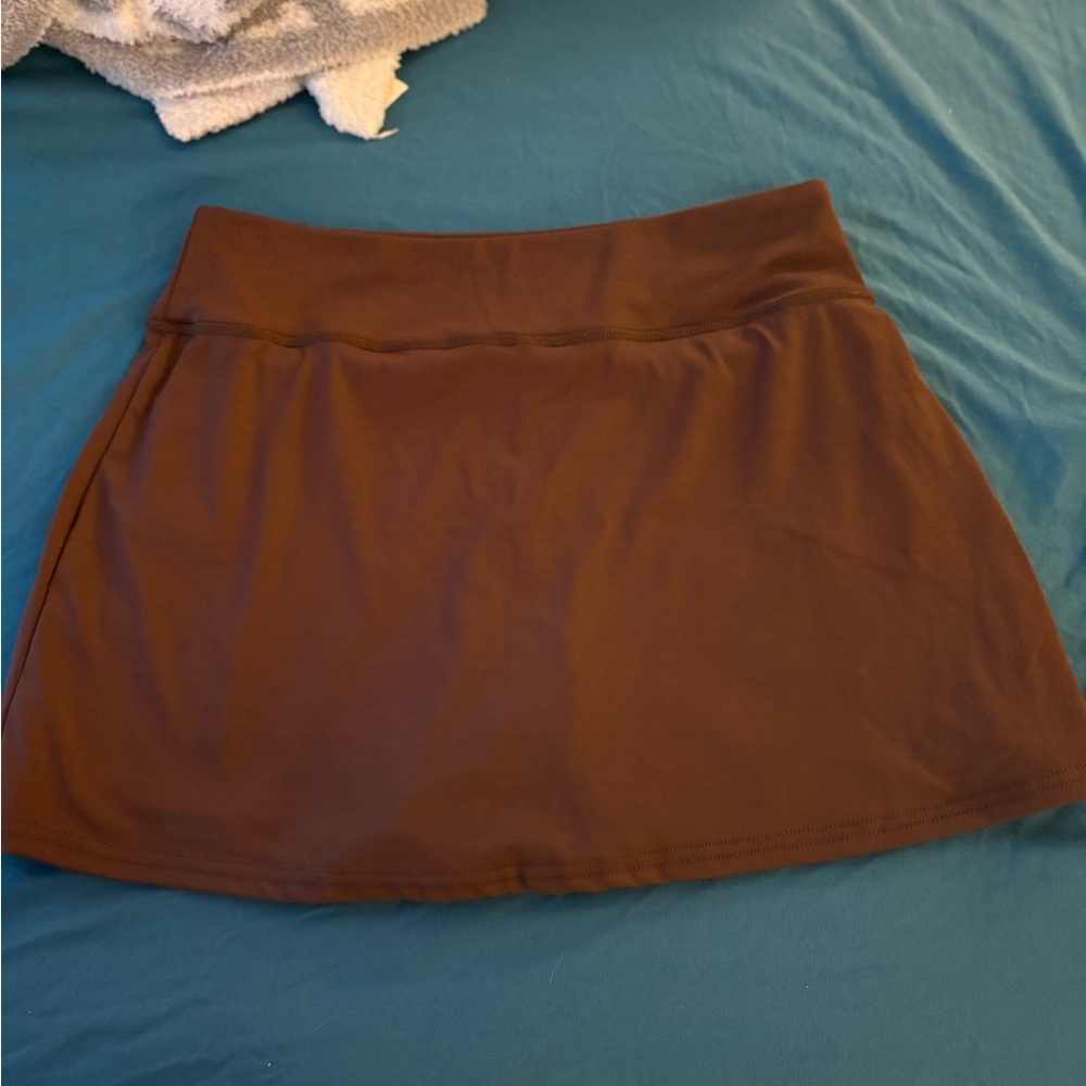 Essentials Brown A-Line Mini Skirt for Casual Wear
